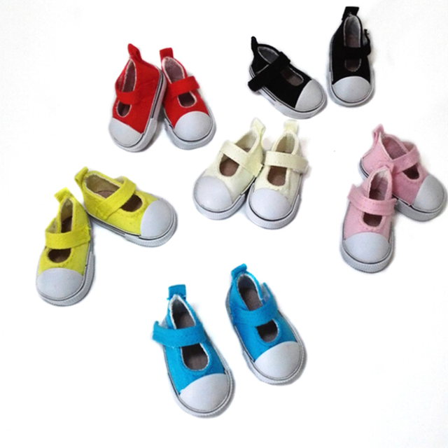Brezentowe buty dla lalki - para o długości 5 cm, idealna jako prezent urodzinowy dla dziewczynki - Wianko - 5