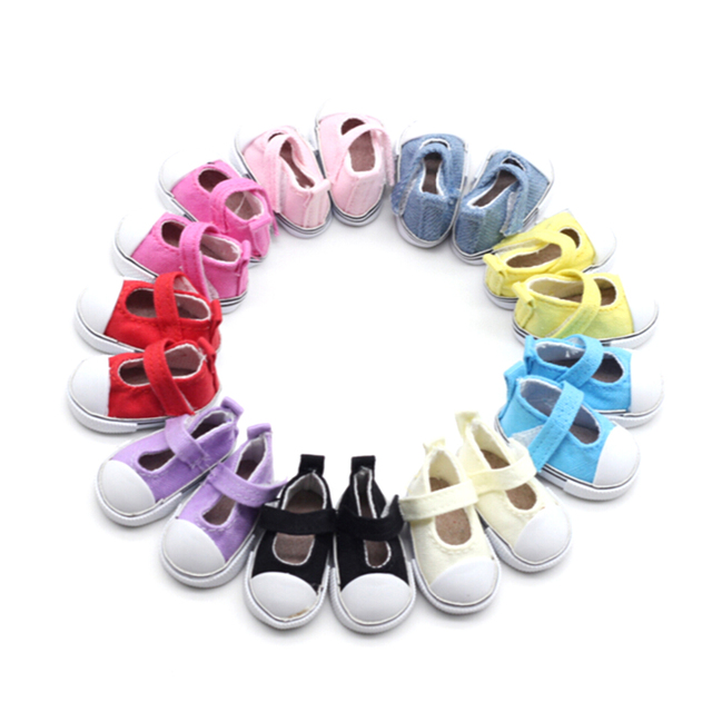 Brezentowe buty dla lalki - para o długości 5 cm, idealna jako prezent urodzinowy dla dziewczynki - Wianko - 2