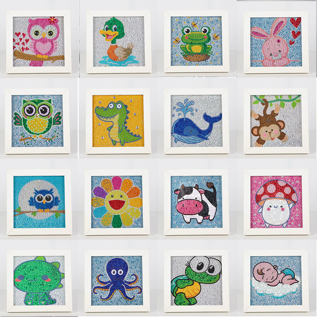 Zestaw Diamentowego Malowania Numerami dla Dzieci - Zwierzęta Sowa Kryształowe Obrazy Haftowane Dla Dzieci - Wianko - 2