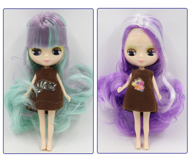 Mini lalka BJD DBS Blyth 10CM – normalne ciało, słodka dziewczynka w losowej sukience - Wianko - 5
