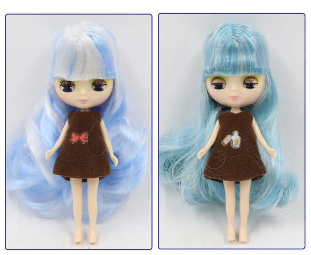 Mini lalka BJD DBS Blyth 10CM – normalne ciało, słodka dziewczynka w losowej sukience - Wianko - 7