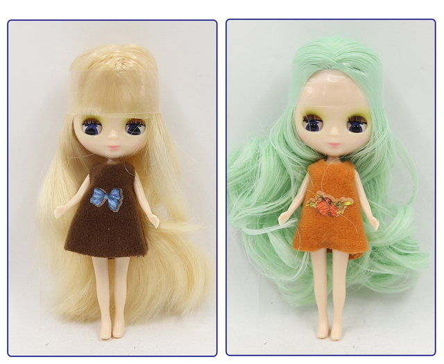 Mini lalka BJD DBS Blyth 10CM – normalne ciało, słodka dziewczynka w losowej sukience - Wianko - 3
