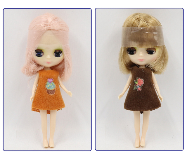 Mini lalka BJD DBS Blyth 10CM – normalne ciało, słodka dziewczynka w losowej sukience - Wianko - 6