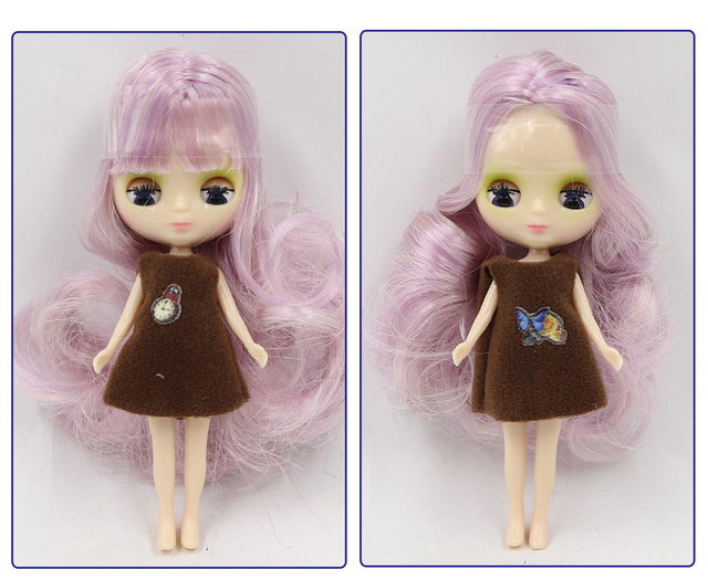 Mini lalka BJD DBS Blyth 10CM – normalne ciało, słodka dziewczynka w losowej sukience - Wianko - 11