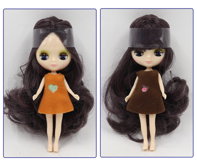 Mini lalka BJD DBS Blyth 10CM – normalne ciało, słodka dziewczynka w losowej sukience - Wianko - 2