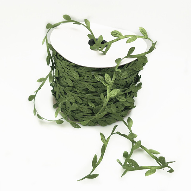 Ręcznie wykonany wieniec DIY z 10 metrów jedwabiu w kształcie liścia zielonego liścia - dekoracje ślubne - Wianko - 3