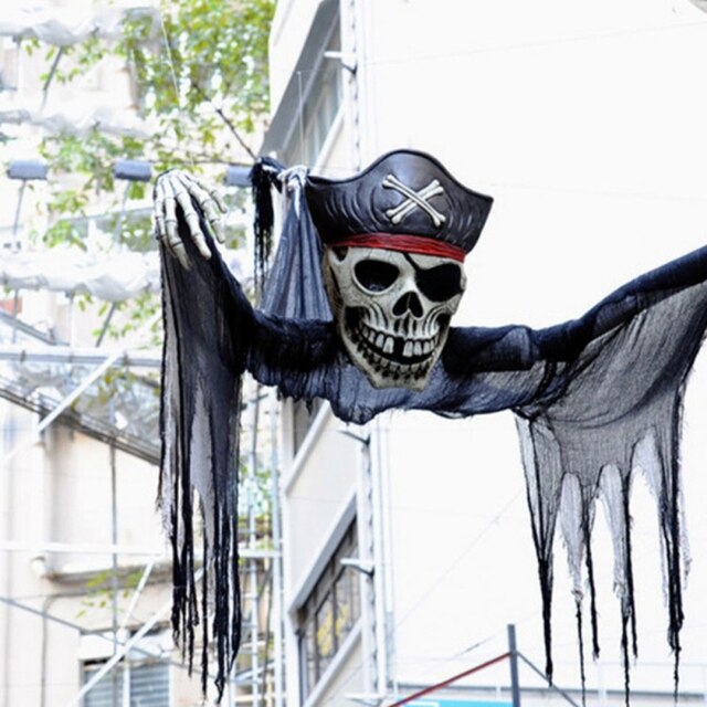 Czarny przerażający gaza na Halloween - dekoracyjna wysięgnikowa tkanina do domu - Wianko - 5