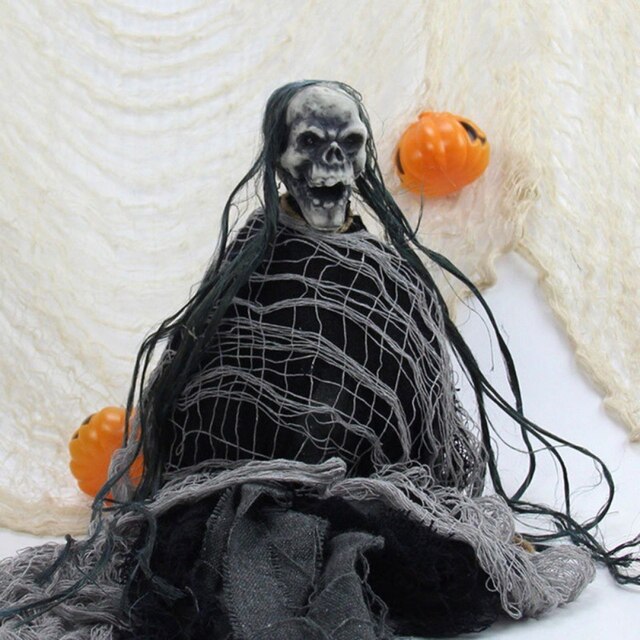 Czarny przerażający gaza na Halloween - dekoracyjna wysięgnikowa tkanina do domu - Wianko - 6
