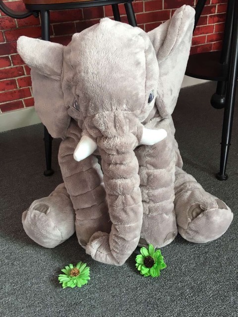 Pluszowy słoń dziecięca poduszka zabawka, wysokość 40 cm, nadziewana, świąteczny prezent - Wianko - 1