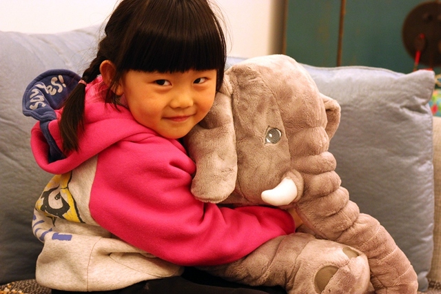 Pluszowy słoń dziecięca poduszka zabawka, wysokość 40 cm, nadziewana, świąteczny prezent - Wianko - 15