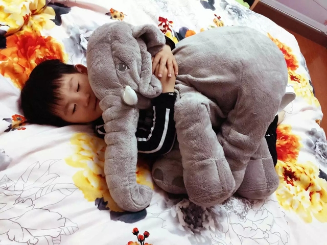 Pluszowy słoń dziecięca poduszka zabawka, wysokość 40 cm, nadziewana, świąteczny prezent - Wianko - 5
