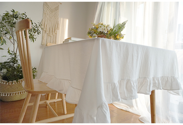 Biały zmywalny obrus bawełniany na ślub, jadalnię i dekoracje bankietowe - Wianko - 4