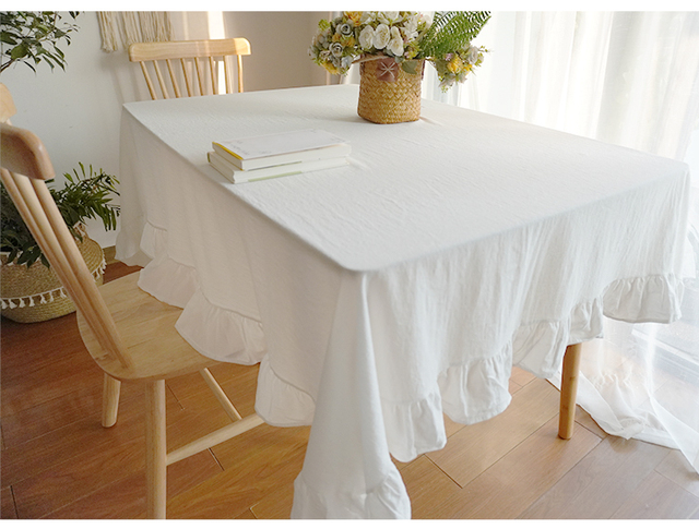 Biały zmywalny obrus bawełniany na ślub, jadalnię i dekoracje bankietowe - Wianko - 5
