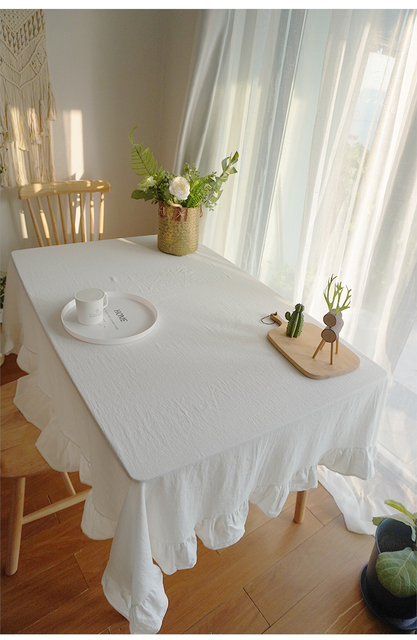 Biały zmywalny obrus bawełniany na ślub, jadalnię i dekoracje bankietowe - Wianko - 8