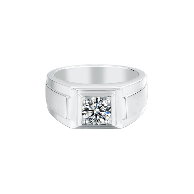 Pierścień zaręczynowy P & Y dla mężczyzn, wysoka jakość, 6.5mm, 1.0Ct Diament Moissanite, kolor D, srebro 926 - Wianko - 5