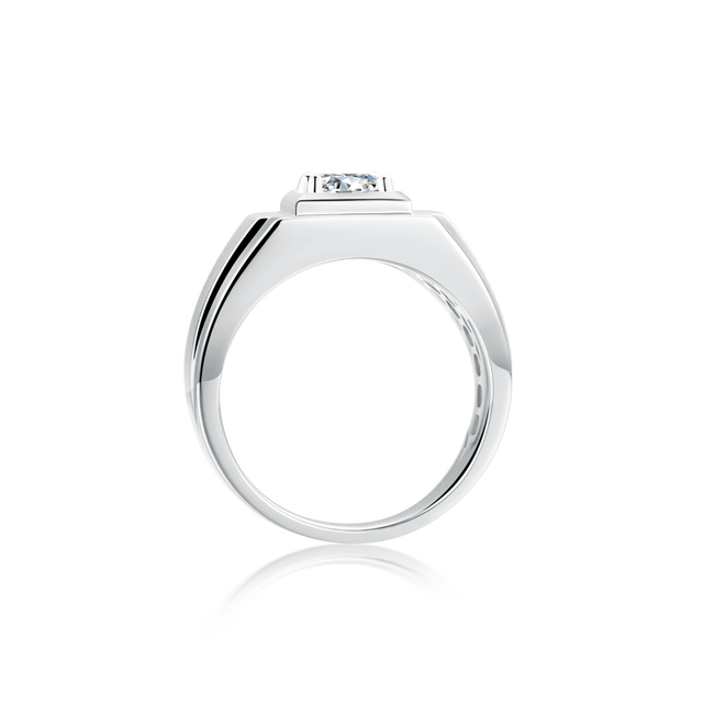 Pierścień zaręczynowy P & Y dla mężczyzn, wysoka jakość, 6.5mm, 1.0Ct Diament Moissanite, kolor D, srebro 926 - Wianko - 6