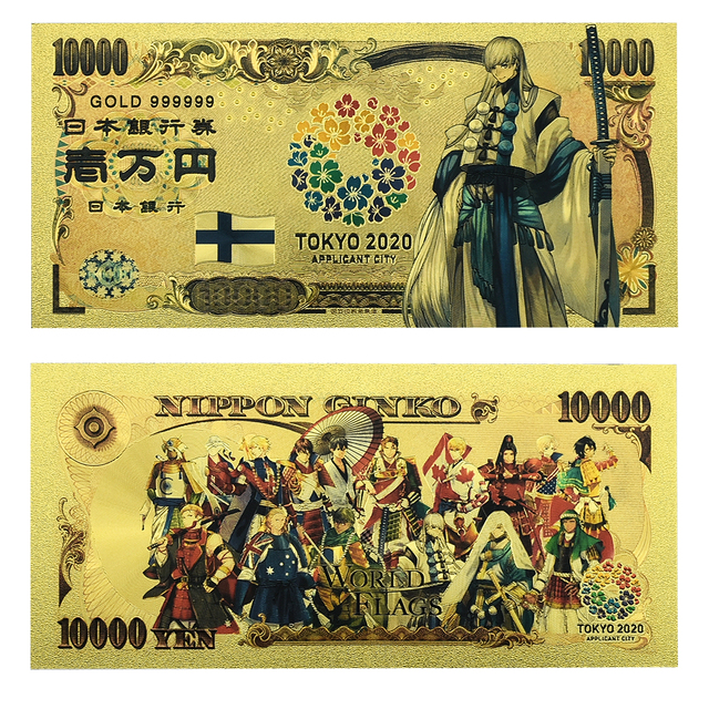 Wyroby jubilerskie: Złote banknoty Tokio i Rosji, karta Japonii, pamiątkowe karty plastikowe - Wianko - 4