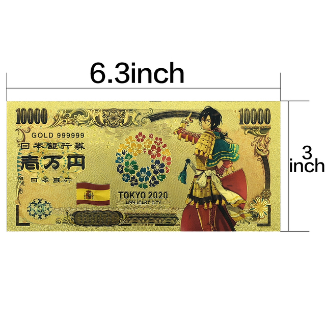 Wyroby jubilerskie: Złote banknoty Tokio i Rosji, karta Japonii, pamiątkowe karty plastikowe - Wianko - 1