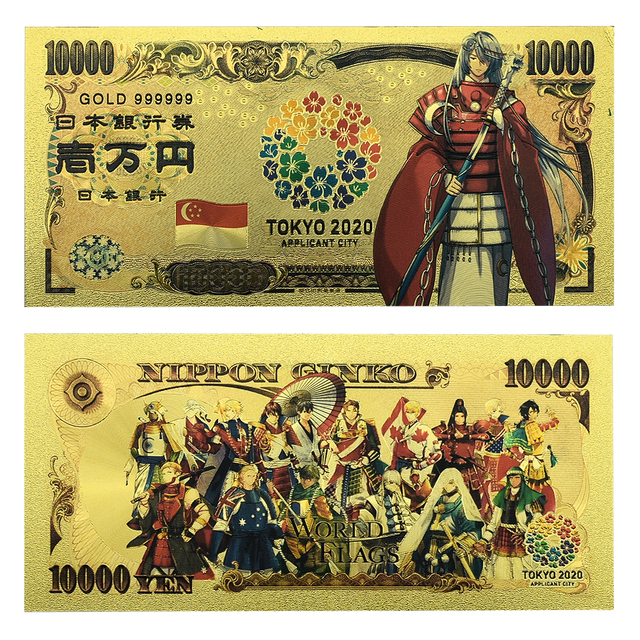 Wyroby jubilerskie: Złote banknoty Tokio i Rosji, karta Japonii, pamiątkowe karty plastikowe - Wianko - 6