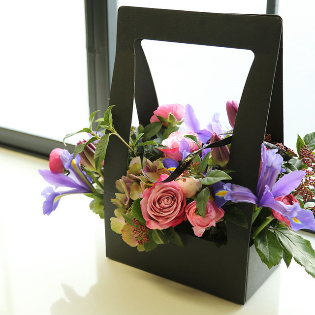 Pudełko na kwiaty walentynkowe, składane, przenośne, wodoodporne - zestaw 5 sztuk - Wianko - 4