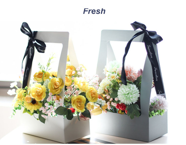 Pudełko na kwiaty walentynkowe, składane, przenośne, wodoodporne - zestaw 5 sztuk - Wianko - 6
