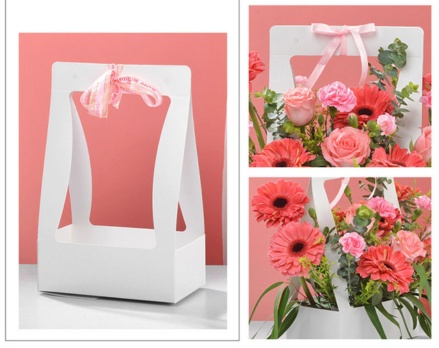 Pudełko na kwiaty walentynkowe, składane, przenośne, wodoodporne - zestaw 5 sztuk - Wianko - 9