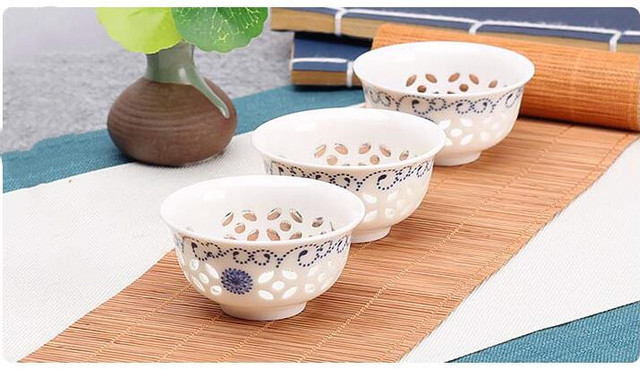 Zestaw 4 ceramicznych filiżanek z Chin - naczynia do herbaty, ręcznie wykonane z porcelany, w stylu boutique, wraz z małą miską oraz innymi akcesoriami, w eleganckim zestawie - Wianko - 12