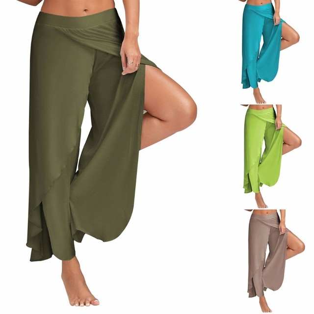 Spodnie do jogi dla kobiet - seksowne, szerokie nogawki, wysoki stan, elastyczne, oddychające, szybko schnące, idealne do biegania, fitnessu i tańca - rozmiary S-5XL - Wianko - 9
