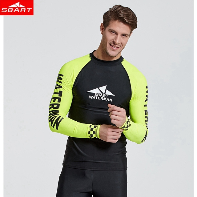 Męska koszulka doskonała na pływanie, nurkowanie i surfing z filtrem UV i długimi rękawami - SBART - Wianko - 15