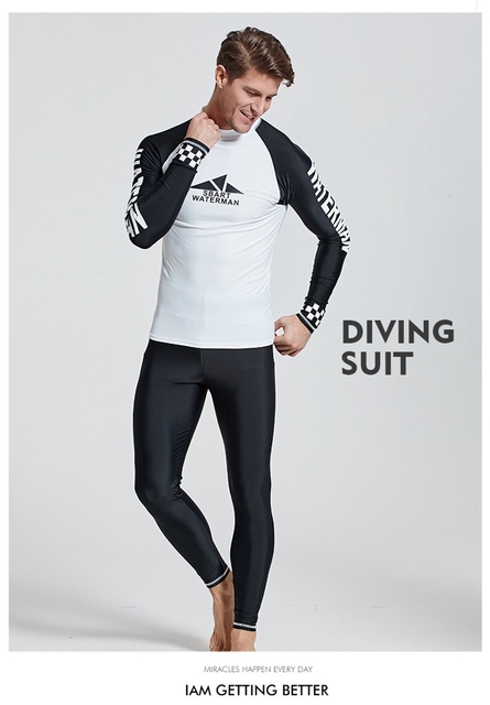Męska koszulka doskonała na pływanie, nurkowanie i surfing z filtrem UV i długimi rękawami - SBART - Wianko - 10