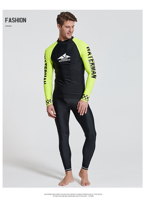 Męska koszulka doskonała na pływanie, nurkowanie i surfing z filtrem UV i długimi rękawami - SBART - Wianko - 18