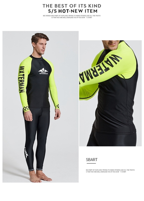 Męska koszulka doskonała na pływanie, nurkowanie i surfing z filtrem UV i długimi rękawami - SBART - Wianko - 19