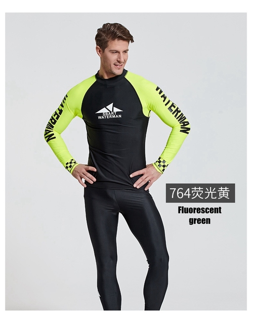 Męska koszulka doskonała na pływanie, nurkowanie i surfing z filtrem UV i długimi rękawami - SBART - Wianko - 17