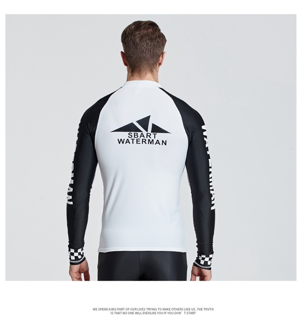 Męska koszulka doskonała na pływanie, nurkowanie i surfing z filtrem UV i długimi rękawami - SBART - Wianko - 6