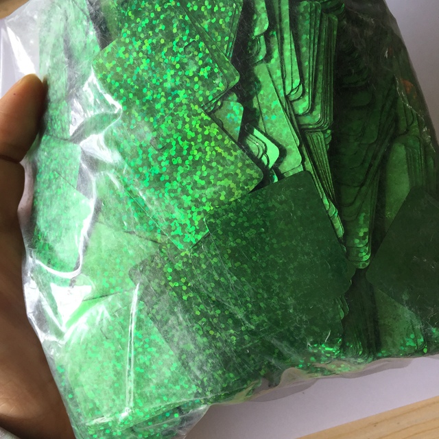 500g Cekiny Handmade w kolorze holograficznym: zielono-czerwono-złoto-kawowy plac 28mm - Wianko - 20