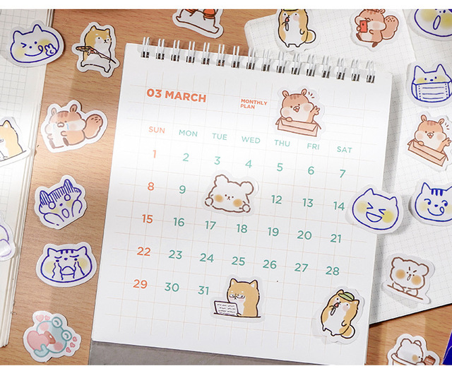 Kolorowa naklejka wiewiórka z kotem na planecie - pamiętnik DIY dekoracyjne naklejki - Wianko - 10