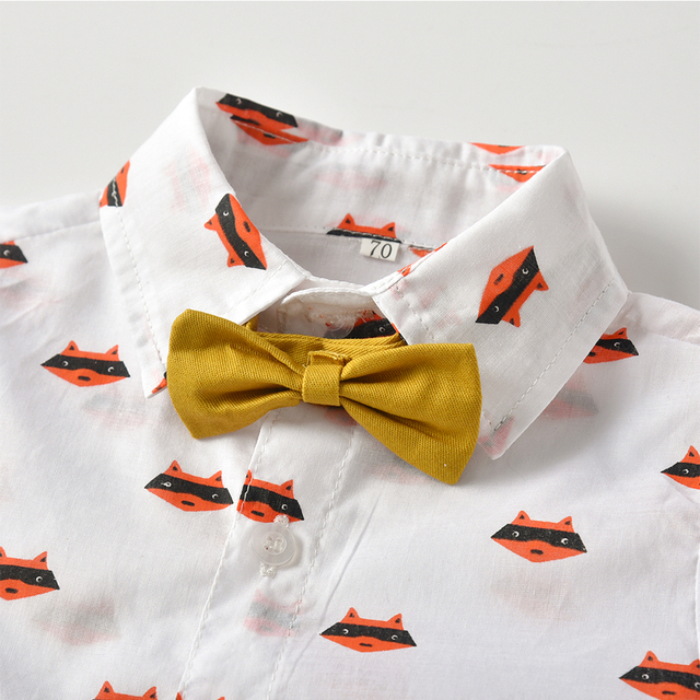 Zestaw ubrań dla niemowlęcia chłopca: koszula, kamizelka i spodnie w zwierzęce wzory, odzież formalna, Newborn Romper - Wianko - 6