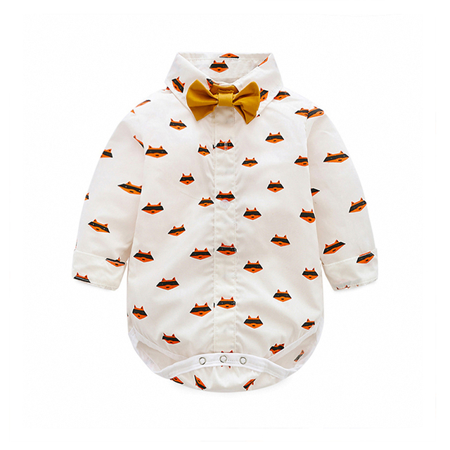 Zestaw ubrań dla niemowlęcia chłopca: koszula, kamizelka i spodnie w zwierzęce wzory, odzież formalna, Newborn Romper - Wianko - 4