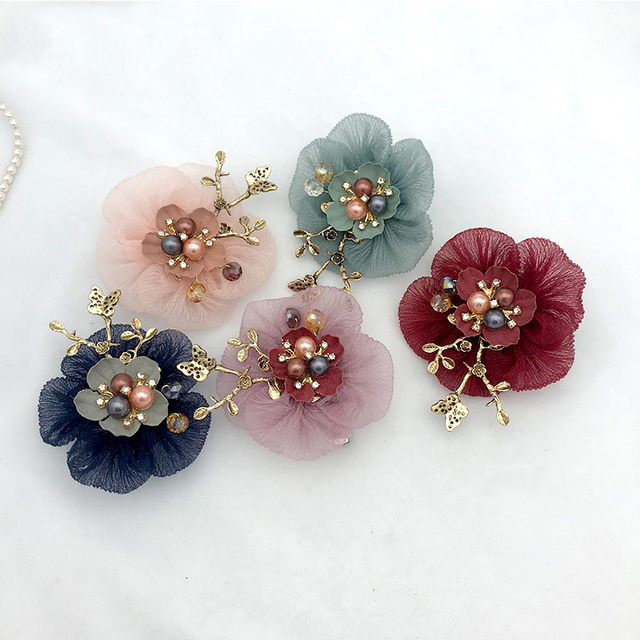 Koreańska broszka z kwiatem perła - wysoka jakość, handmade - Wianko - 2