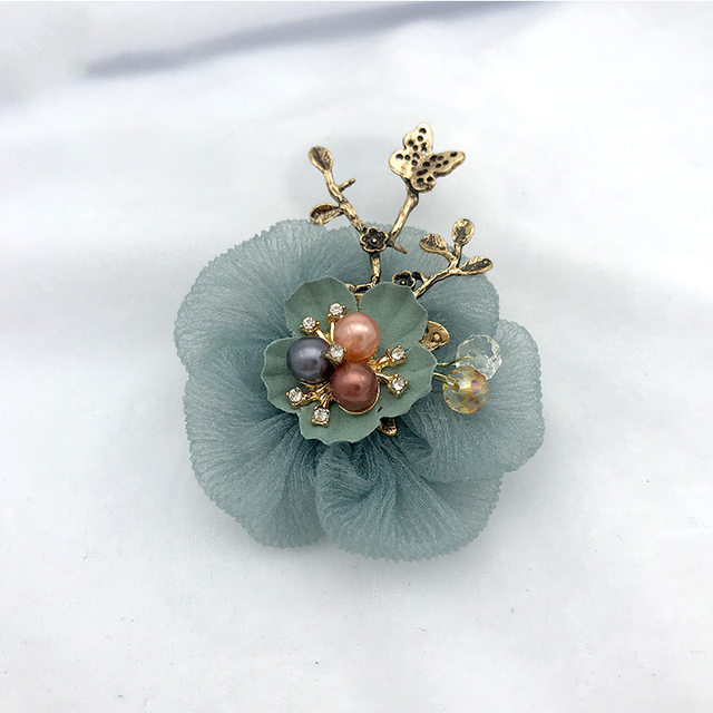 Koreańska broszka z kwiatem perła - wysoka jakość, handmade - Wianko - 6