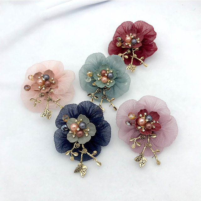 Koreańska broszka z kwiatem perła - wysoka jakość, handmade - Wianko - 3