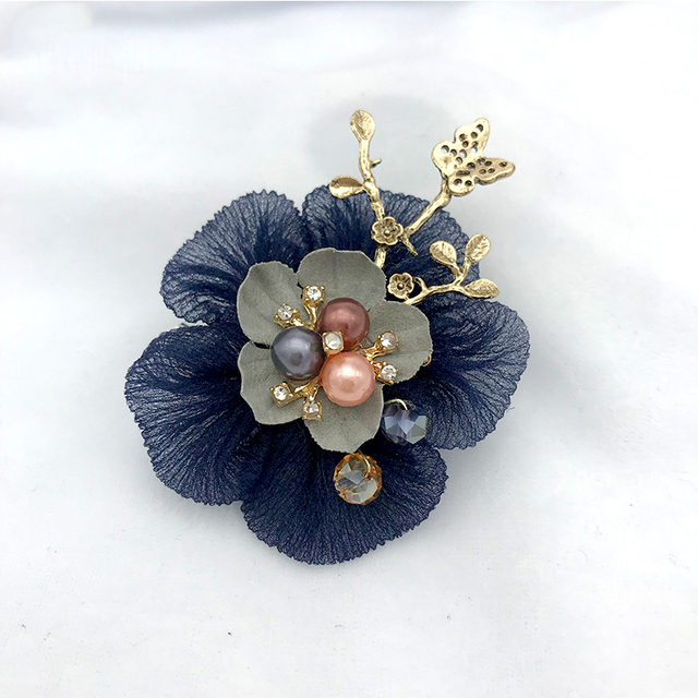 Koreańska broszka z kwiatem perła - wysoka jakość, handmade - Wianko - 5