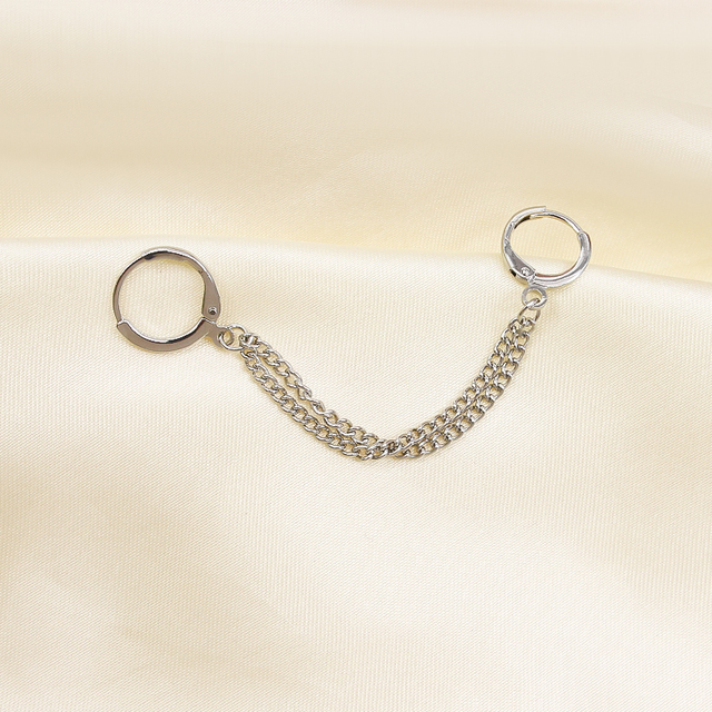 Długie kolczyki wiszące z dwoma otworami i tiasslem - retro styl hurtowni kolczyków metalowych dla kobiet - Wianko - 7