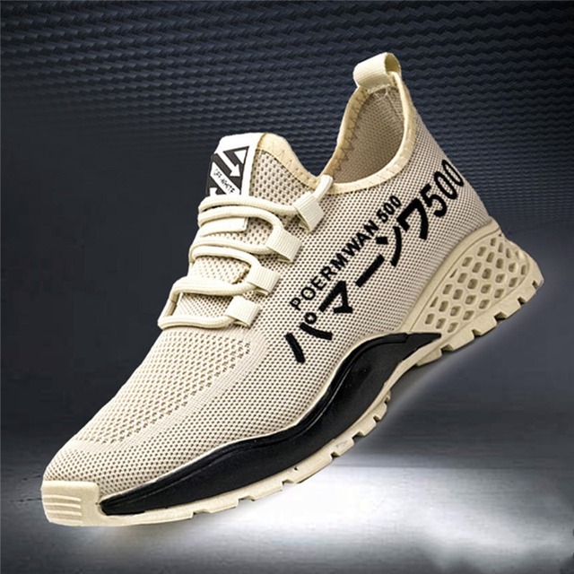 Męskie buty wulkanizowane z gumową podeszwą i siatką na platformie - casualowe, sportowe, oddychające i idealne do biegania i podróży - Wianko - 6