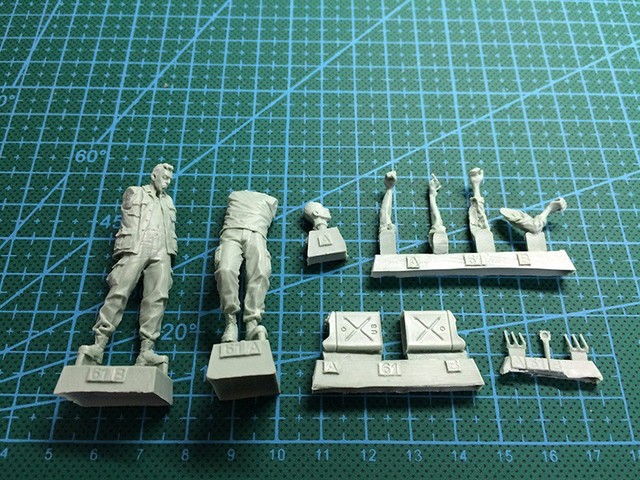 Zestaw modelarski żołnierza 1/35 z żołnierzami G.I.s i Jerrycans wojna w Wietnamie rysunek historyczny żywica Kit - Wianko - 1