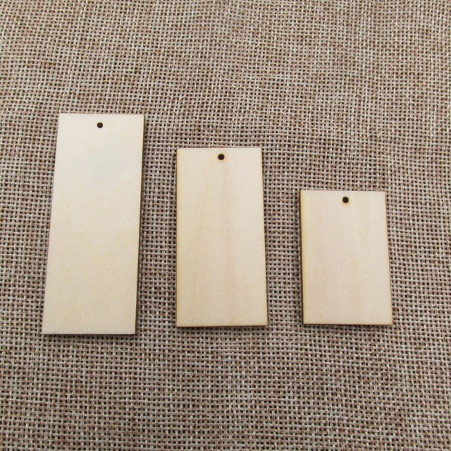 Niedokończony drewniany prostokąt do tworzenia biżuterii DIY - Wianko - 4