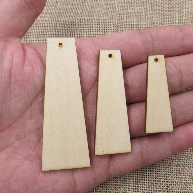 Niedokończony drewniany prostokąt do tworzenia biżuterii DIY - Wianko - 9