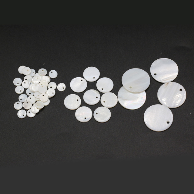 10 szt. naturalne białe okrągłe koraliki z masy perłowej DIY, rozmiar 15x15mm 20x20mm - Wianko - 6