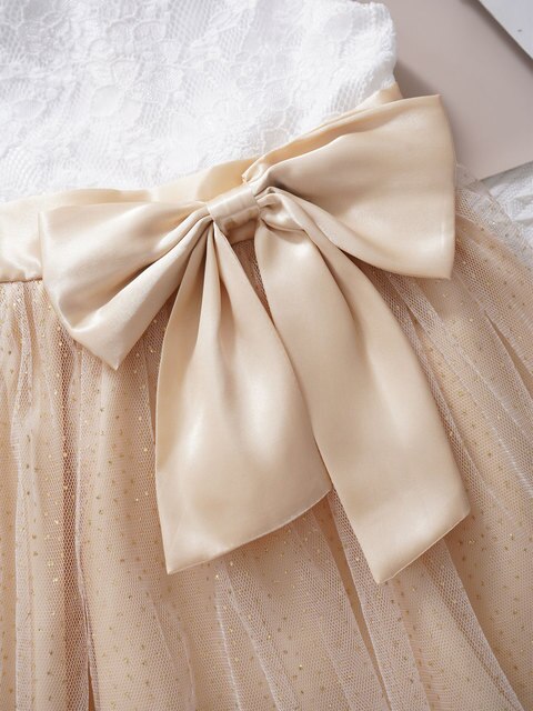 Koronkowa brokatowa sukienka dla noworodka - suknia balowa dla dziecka - duże kokardy - Princess Girl Dress - Wianko - 22