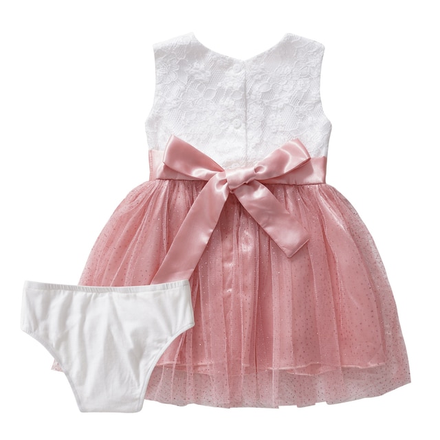 Koronkowa brokatowa sukienka dla noworodka - suknia balowa dla dziecka - duże kokardy - Princess Girl Dress - Wianko - 11